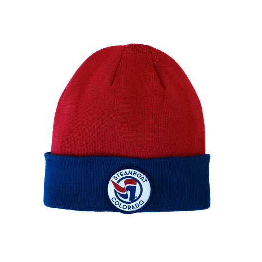 Steamboat Youth Red and Blue Beanie