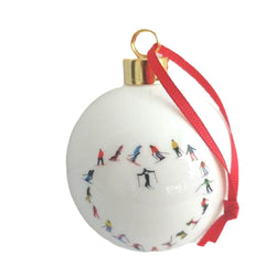 Heart Skier Ball Ornament