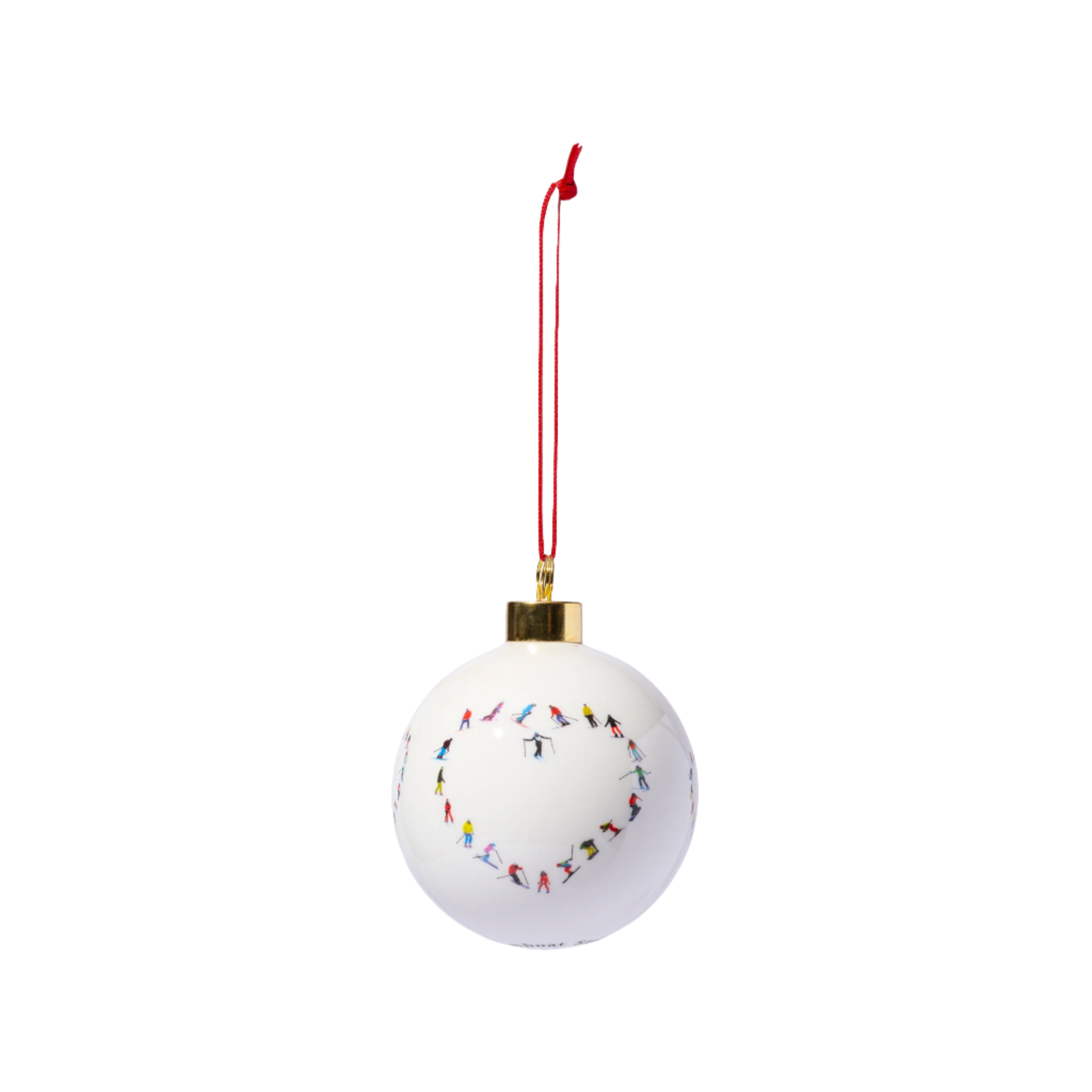 Heart Skier Ball Ornament