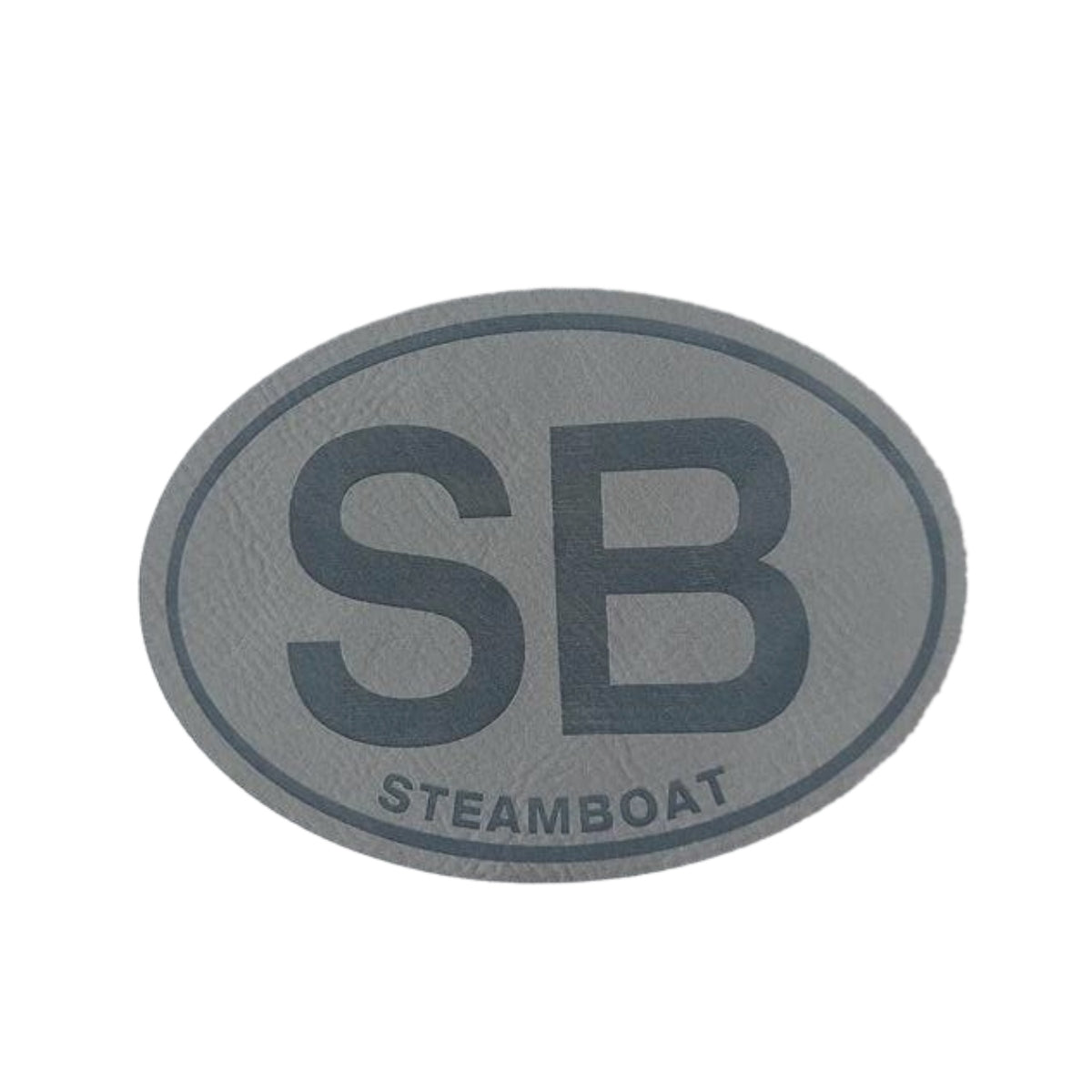 Oval Faux Leather Sticker