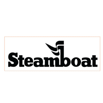 Steamboat Black/White Logo Sticker - 4.75" X 1.75"