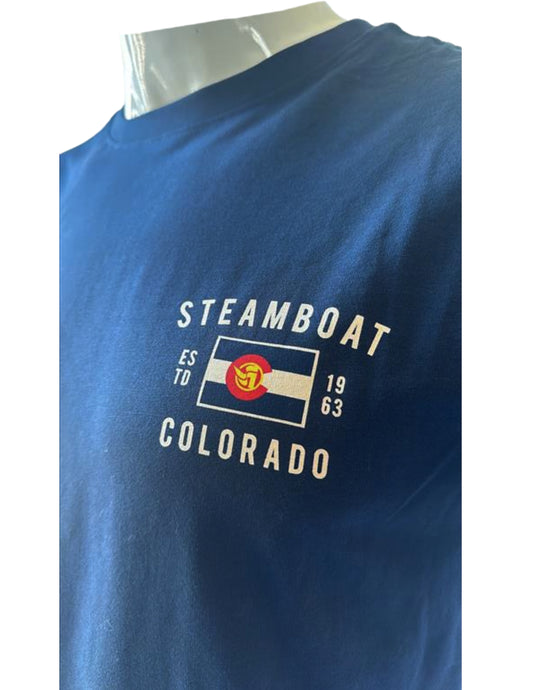 Colorado Flag/ Steamboat Flag Logo SS Tee