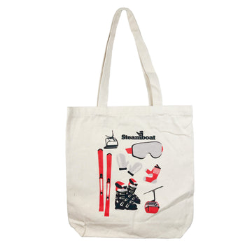 Skis Canvas Tote