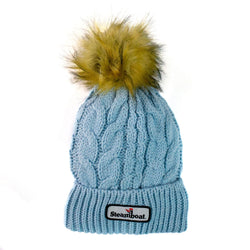 Knit Fur Pom Pom Sparkle Beanie